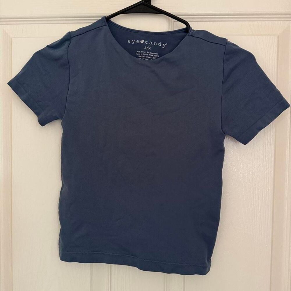 Eye-candy Women's Blue and Navy Crop-top